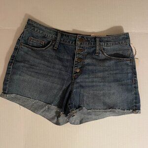 New Universal Thread Button Up Shortie Shorts Size 6 Comfort Stretch